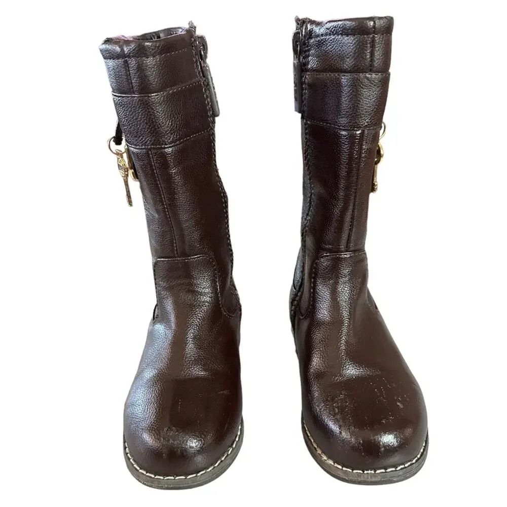 KORS Michael Kors lil Nina girl’s‎ brown dude zip boots size 7